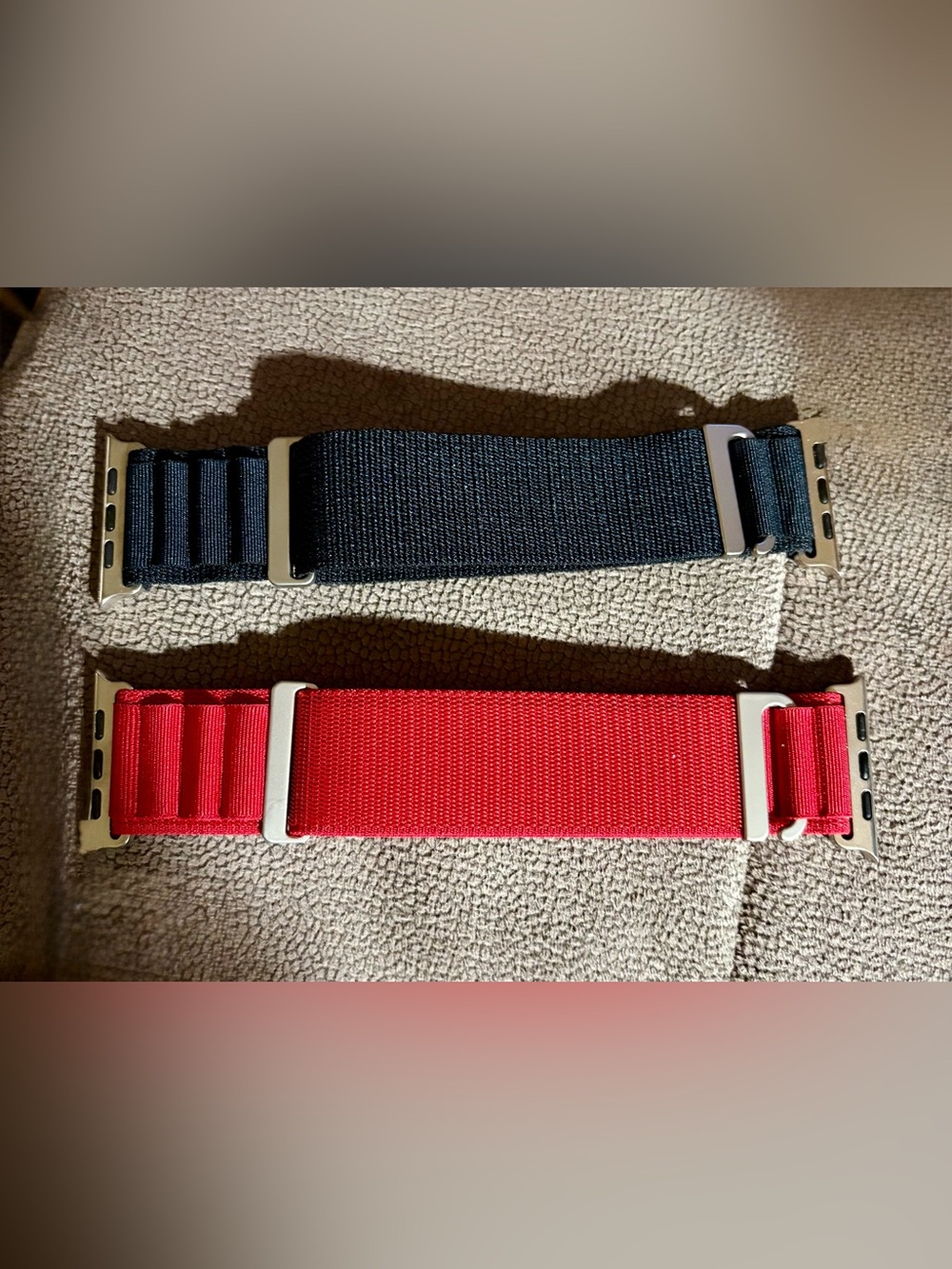 Two Alpine Loop Nylon Bands 1 Red & 1 Black for Apple Ultra 3 - 49mm Generic